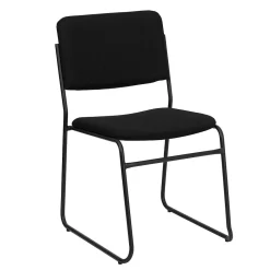 New HERCULES Series Fabric Stacking Chair with Sled Base, Black (XU8700BLKB30) Folding & Stacking