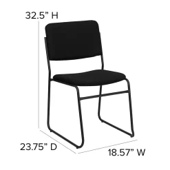 New HERCULES Series Fabric Stacking Chair with Sled Base, Black (XU8700BLKB30) Folding & Stacking