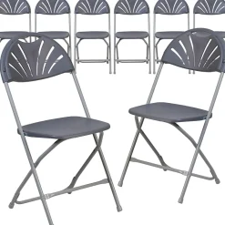 New HERCULES Series 800 Plastic Fan Back Folding Chair, 8/Pack (8LEL4CH) Folding & Stacking