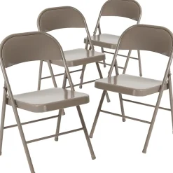 Discount HERCULES Series Metal Folding Chair, Gray, 4/Pk (4BDF002GY) Folding & Stacking