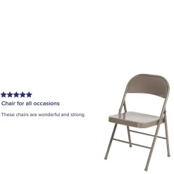 Discount HERCULES Series Metal Folding Chair, Gray, 4/Pk (4BDF002GY) Folding & Stacking