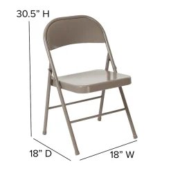 Discount HERCULES Series Metal Folding Chair, Gray, 4/Pk (4BDF002GY) Folding & Stacking