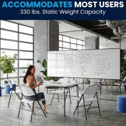 New HERCULES Series Plastic Folding Chair, White, 2/Pack (2DADYCD50WH) Folding & Stacking