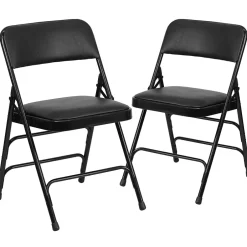 Hot HERCULES Series Vinyl Folding Chair, Black, 2/Pack (2HAMC309AVBK) Folding & Stacking