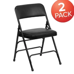 Hot HERCULES Series Vinyl Folding Chair, Black, 2/Pack (2HAMC309AVBK) Folding & Stacking