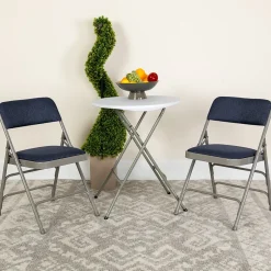 Sale HERCULES Series Fabric Folding Chair, Navy Blue, 2/Pack (2HAMC309AFNVY) Folding & Stacking