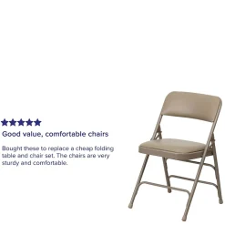 Outlet HERCULES Series Vinyl Banquet/Reception Chair, Beige, 2/Pack (2HAMC309AVBGE) Folding & Stacking