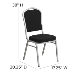Outlet HERCULES Series Fabric Banquet Stacking Chair, Black/Silver Frame, 4 Pack (4FDC01S11) Folding & Stacking