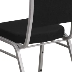 Outlet HERCULES Series Fabric Banquet Stacking Chair, Black/Silver Frame, 4 Pack (4FDC01S11) Folding & Stacking