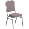 New HERCULES Series Fabric Stacking Banquet Chair, Gray Dot/Silver Frame (FDC01S6) Folding & Stacking