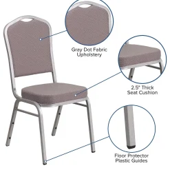 New HERCULES Series Fabric Stacking Banquet Chair, Gray Dot/Silver Frame (FDC01S6) Folding & Stacking