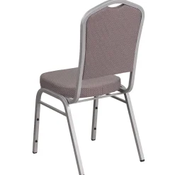 New HERCULES Series Fabric Stacking Banquet Chair, Gray Dot/Silver Frame (FDC01S6) Folding & Stacking