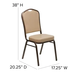 Clearance HERCULES Series Vinyl Banquet Stacking Chair, Tan/Copper Vein Frame, 4 Pack (4FDC01CPRTN) Folding & Stacking