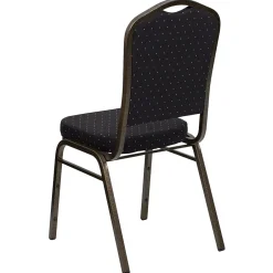 Clearance HERCULES Series Fabric Banquet Stacking Chair, Black Patterned/Gold Vein Frame, 4 Pack (4FDC01GVS0806) Folding & Stacking