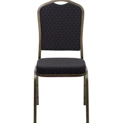Clearance HERCULES Series Fabric Banquet Stacking Chair, Black Patterned/Gold Vein Frame, 4 Pack (4FDC01GVS0806) Folding & Stacking