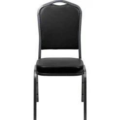 Outlet HERCULES Series Vinyl Banquet Stacking Chair, Black/Silver Vein Frame, 4 Pack (4FDC01SVBKVY) Folding & Stacking