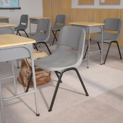 Hot HERCULES Series Plastic Shell Stack Chair, Gray/Black (RUTEO1GY) Folding & Stacking