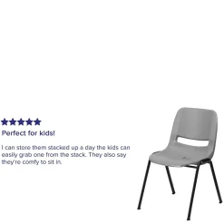 Hot HERCULES Series Plastic Shell Stack Chair, Gray/Black (RUTEO1GY) Folding & Stacking