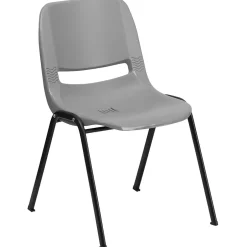 Outlet HERCULES Ergonomic Shell Stack Chairs, Gray, 30/Pack Folding & Stacking