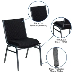 Online HERCULES Series Fabric Stack Chair, Black Dot (XU60153BK) Folding & Stacking