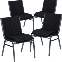 Online HERCULES Series Fabric Heavy Duty Stack Chair, Black Dot, 4 Pack (4XU60153BK) Folding & Stacking