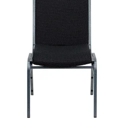 HERCULES 3'' Thick Padded Stack Chairs, Black Patterned, 20/Pack Folding & Stacking
