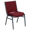 New HERCULES Series Fabric Stack Chair, Burgundy Patterned (XU60153BY) Folding & Stacking