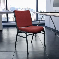 New HERCULES Series Fabric Stack Chair, Burgundy Patterned (XU60153BY) Folding & Stacking