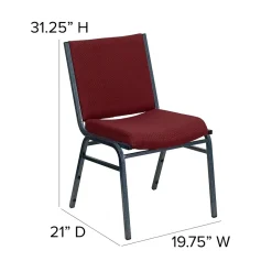 New HERCULES Series Fabric Stack Chair, Burgundy Patterned (XU60153BY) Folding & Stacking