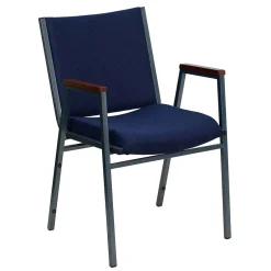 HERCULES Series Fabric Stack Chair with Arms, Navy Blue Dot (XU60154NVY) Folding & Stacking