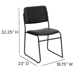 HERCULES Series Vinyl Stacking Chair with Sled Base, Black (XU8700BLKBVYL30) Folding & Stacking