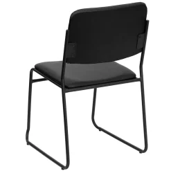 HERCULES Series Vinyl Stacking Chair with Sled Base, Black (XU8700BLKBVYL30) Folding & Stacking