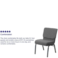 Outlet HERCULES Series Fabric Stacking Church Chair, Gray/Silver Vein Frame (XUCH0221GYSV) Folding & Stacking