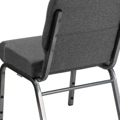 Outlet HERCULES Series Fabric Stacking Church Chair, Gray/Silver Vein Frame (XUCH0221GYSV) Folding & Stacking