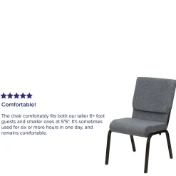 Sale HERCULES Series Fabric Stacking Church Chair, Gray/Gold Vein Frame (XUCH60096BEIJGY) Folding & Stacking