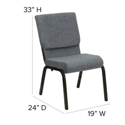 Sale HERCULES Series Fabric Stacking Church Chair, Gray/Gold Vein Frame (XUCH60096BEIJGY) Folding & Stacking