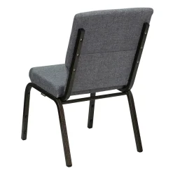 Sale HERCULES Series Fabric Stacking Church Chair, Gray/Gold Vein Frame (XUCH60096BEIJGY) Folding & Stacking