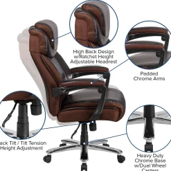 New Hercules Series Ergonomic LeatherSoft Swivel Big & Tall Executive Office Chair, Brown (GO2223BN) Office Chairs