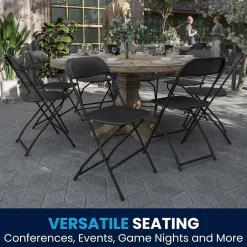 Sale HERCULES™ Plastic Armless Folding Chair, Black, 20/Pack Folding & Stacking