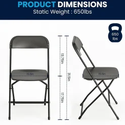 Sale HERCULES™ Plastic Armless Folding Chair, Black, 20/Pack Folding & Stacking