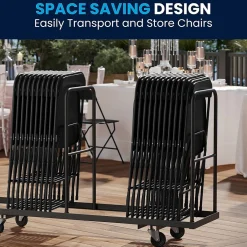 Outlet HERCULES™ Plastic Armless Folding Chair, Black, 4/Pack (4LEL3BLACK) Folding & Stacking