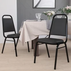 Online HERCULES Series Vinyl Banquet Stacking Chair, Black, 4 Pack (4FDBHF2BKVYL) Folding & Stacking