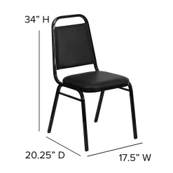 Online HERCULES Series Vinyl Banquet Stacking Chair, Black, 4 Pack (4FDBHF2BKVYL) Folding & Stacking