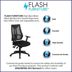 Hot Ivan Ergonomic Mesh Swivel High Back Multifunction Task Office Chair, Black (HL0017) Office Chairs