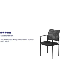 Jana Mesh Stackable Side Chair with Arms, Black (GO5162) Folding & Stacking