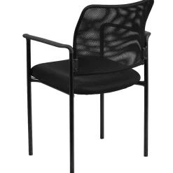 Jana Mesh Stackable Side Chair with Arms, Black (GO5162) Folding & Stacking