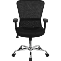 Clearance Jasmine Ergonomic Mesh Swivel Mid-Back Task Office Chair, Black (GO5307B) Office Chairs