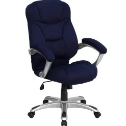 Jessie Ergonomic Microfiber Swivel High Back Executive Office Chair, Navy Blue (GO725NVY) Office Chairs