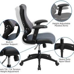 Online Kale Ergonomic Mesh Swivel High Back Executive Office Chair, Gray (BLZP806GY) Office Chairs
