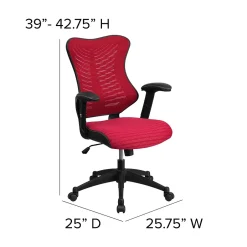 Hot Kale Ergonomic Mesh Swivel High Back Executive Office Chair, Burgundy (BLZP806BY) Office Chairs